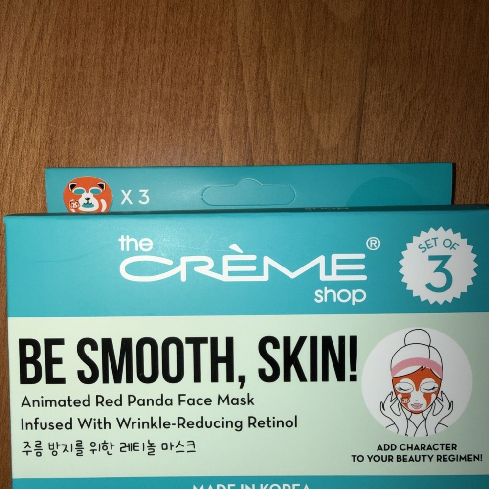 NEW The Creme Shop Box Of 3 Be Smooth, Skin- Animated Panda Face Mask Sealed - Picture 2 of 3